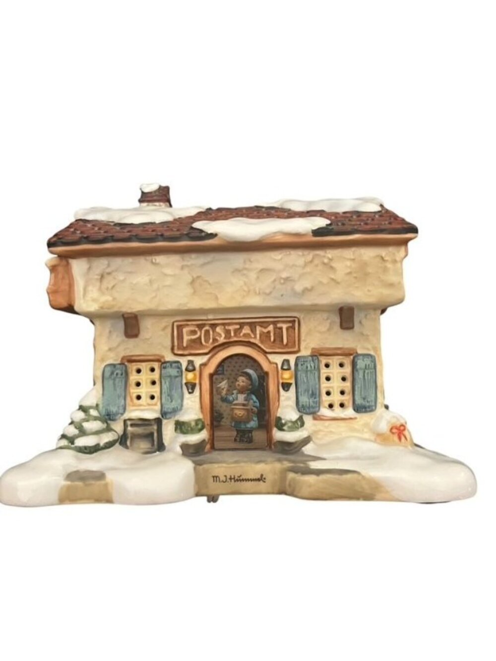 M.J. Hummel Christmas Mail Post Office Porcelain Christmas Village Building